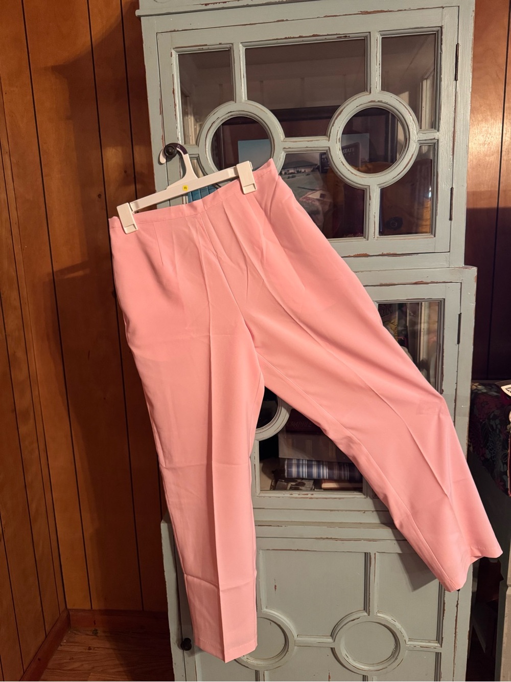 b new york Light Pink High-Waist Straight-Leg Trousers Size 12 Petite B10